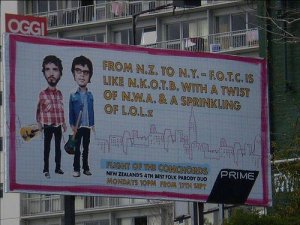 Flight of The Conchords billboard sign